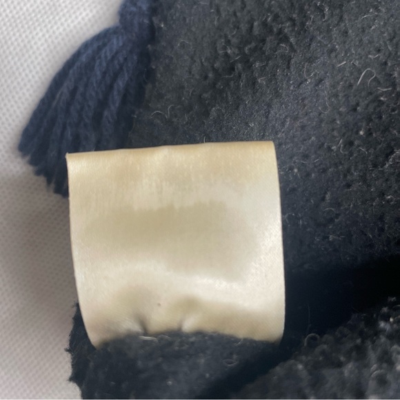 VTG American Eagle Knit Toboggan Beanie Hat One Size Wool Blend Pom Pom Poof - Picture 5 of 11